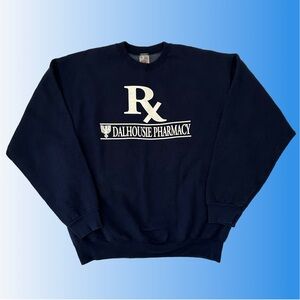 Vintage 90s Fruit of the Loom Dalhousie RX University Pharmacy Crewneck Navy XL